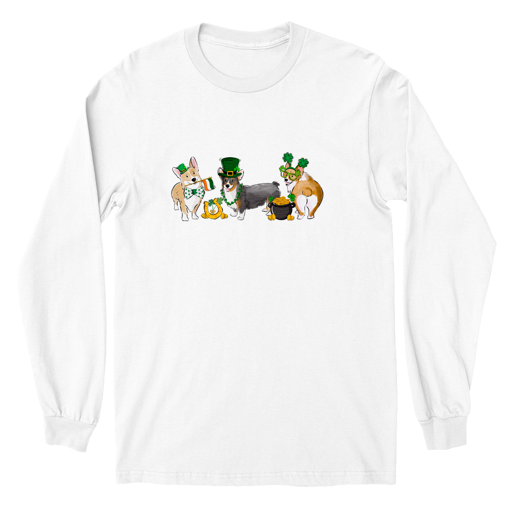 Corgi St. Patrick's Long Sleeve YOUTH Tee Shirts
