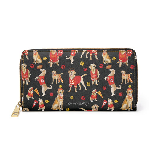 Kansas City Yellow Lab Zipper Wallet - Black
