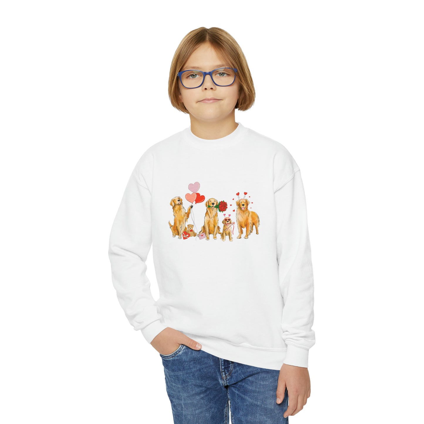 Golden Retriever Valentine YOUTH Sweatshirts