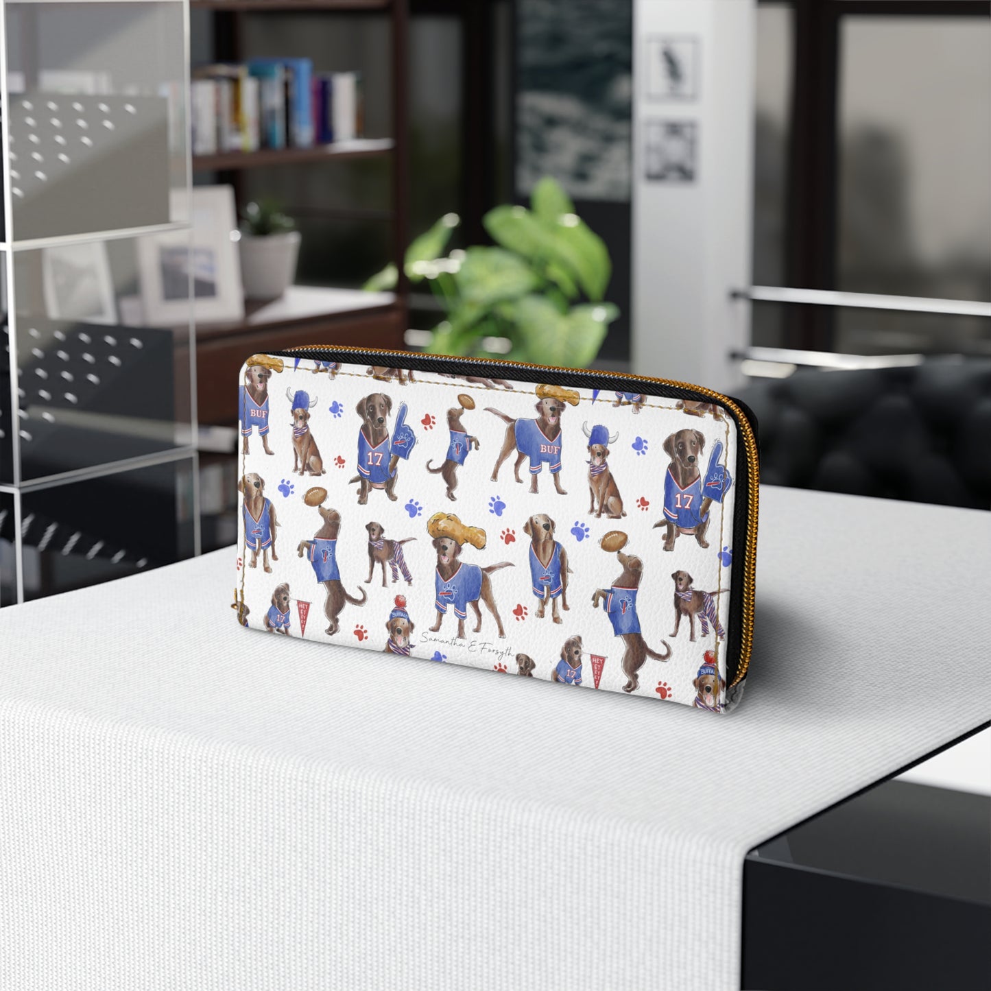 Buffalo Chocolate Lab Wallet - White
