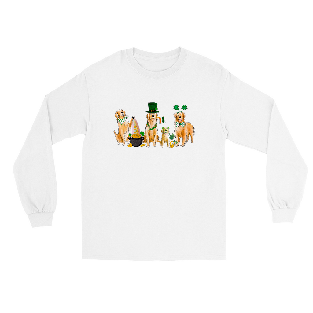 Golden Retriever St. Patrick's Long Sleeve T-Shirts