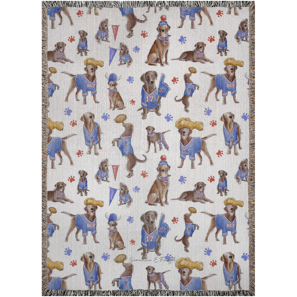 Buffalo Chocolate Lab Woven Blanket