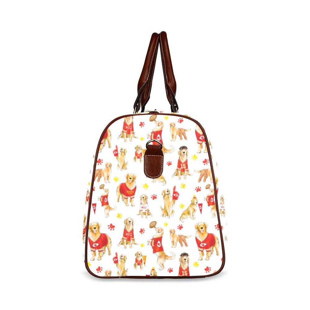 Kansas City Golden Retriever Waterproof Travel Bag