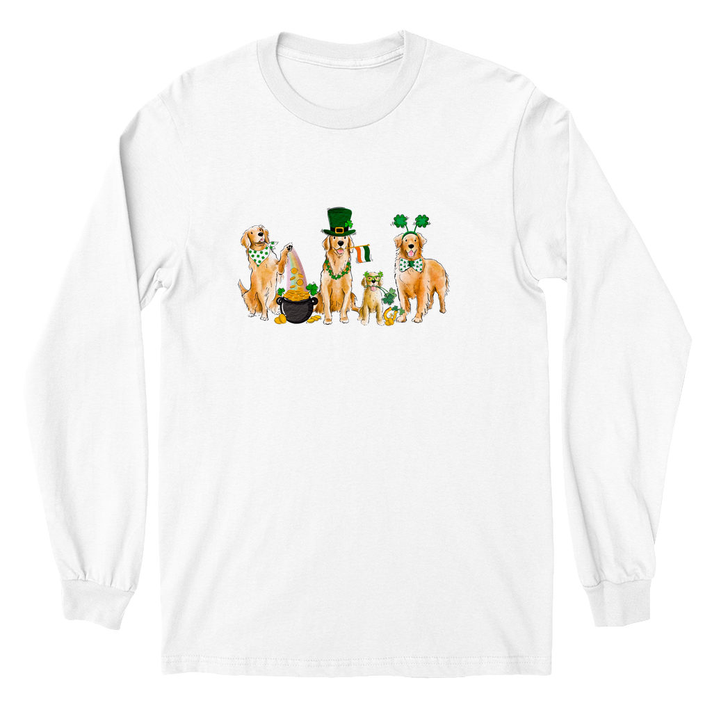 Golden Retriever St. Patrick's Long Sleeve YOUTH Tee Shirts