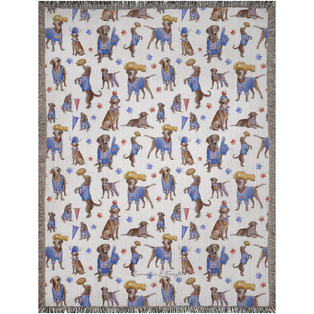Buffalo Chocolate Lab Woven Blanket