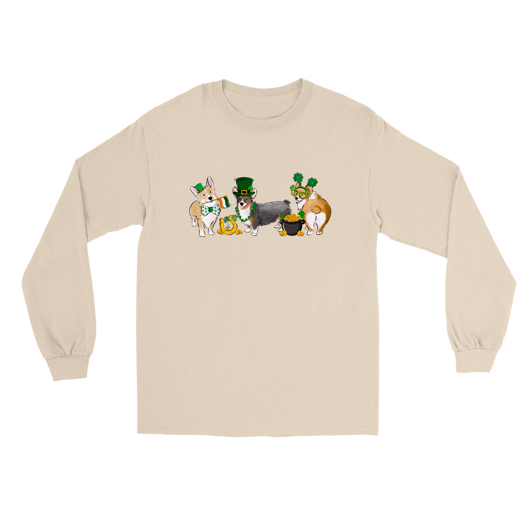 Corgi St. Patrick's Long Sleeve T-Shirts