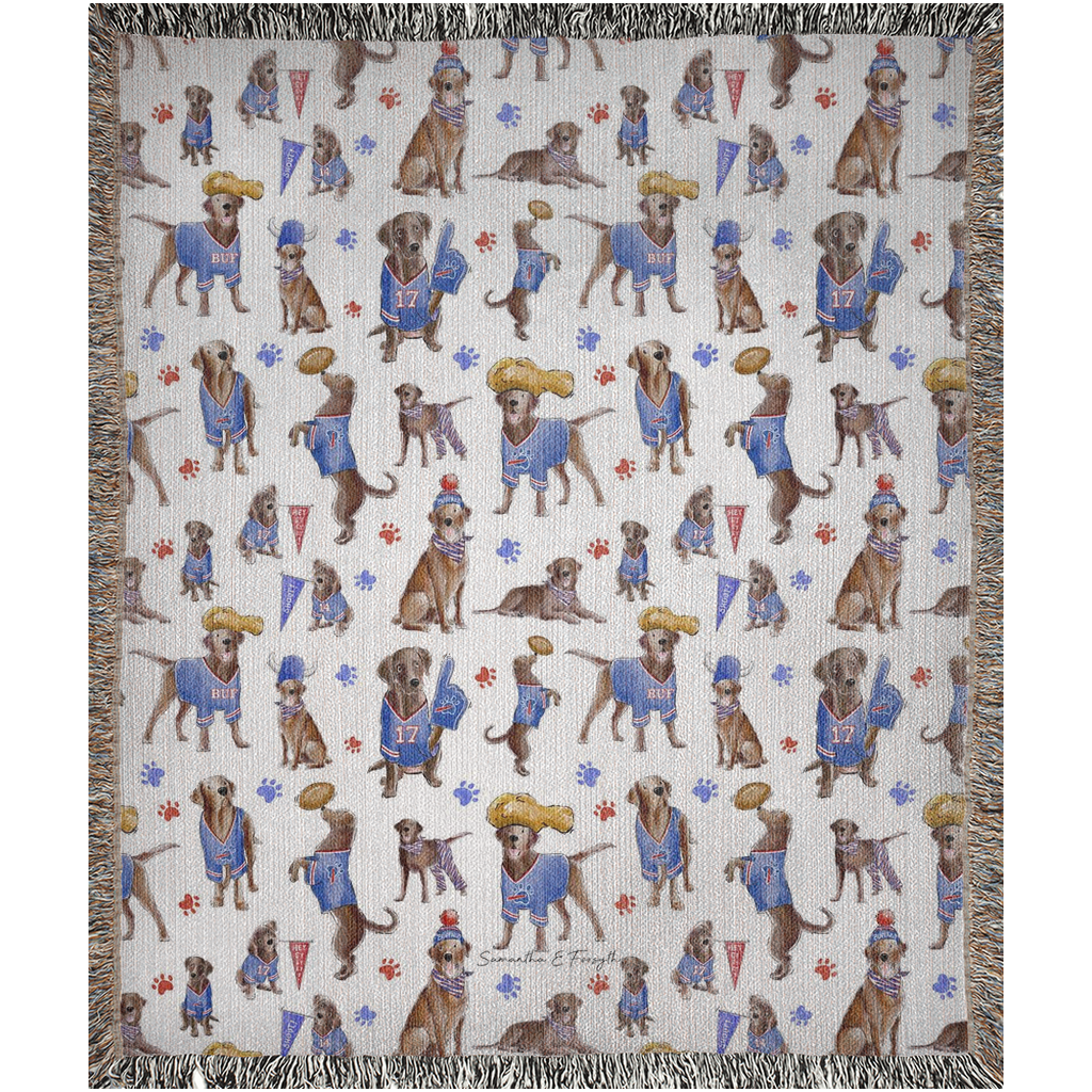 Buffalo Chocolate Lab Woven Blanket