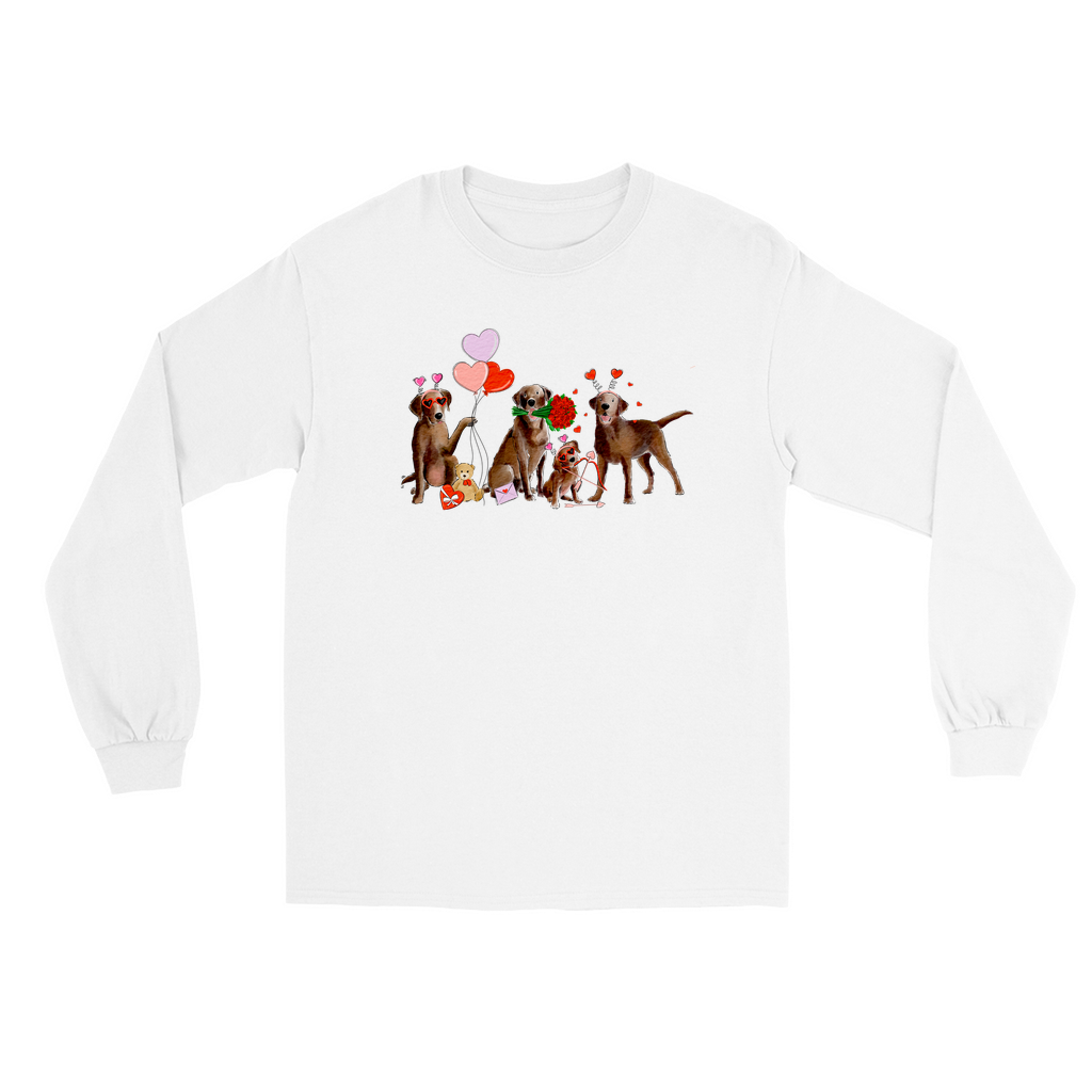 Chocolate Lab Valentine Long Sleeve T-Shirts