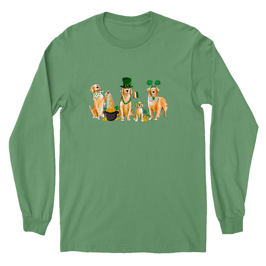 Golden Retriever St. Patrick's Long Sleeve YOUTH Tee Shirts