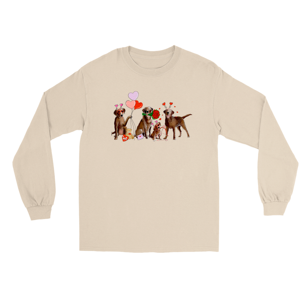 Chocolate Lab Valentine Long Sleeve T-Shirts