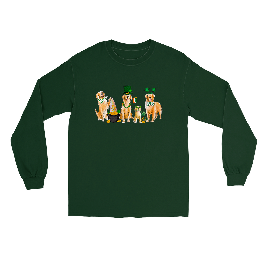 Golden Retriever St. Patrick's Long Sleeve T-Shirts