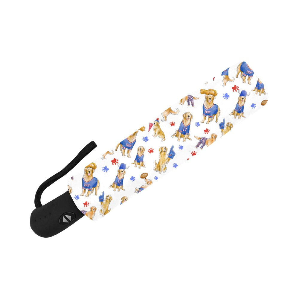 Buffalo Golden Retriever Umbrella - Auto Open/Foldable!