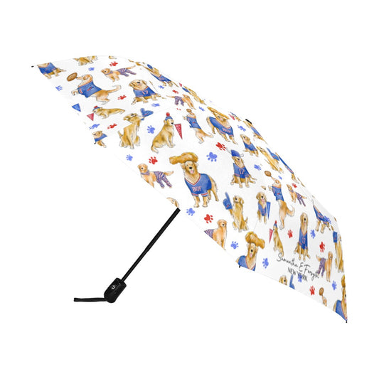 Buffalo Golden Retriever Umbrella - Auto Open/Foldable!