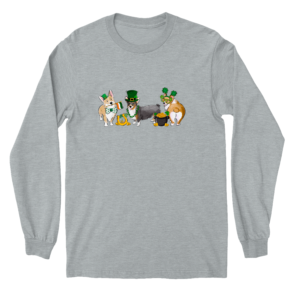 Corgi St. Patrick's Long Sleeve YOUTH Tee Shirts