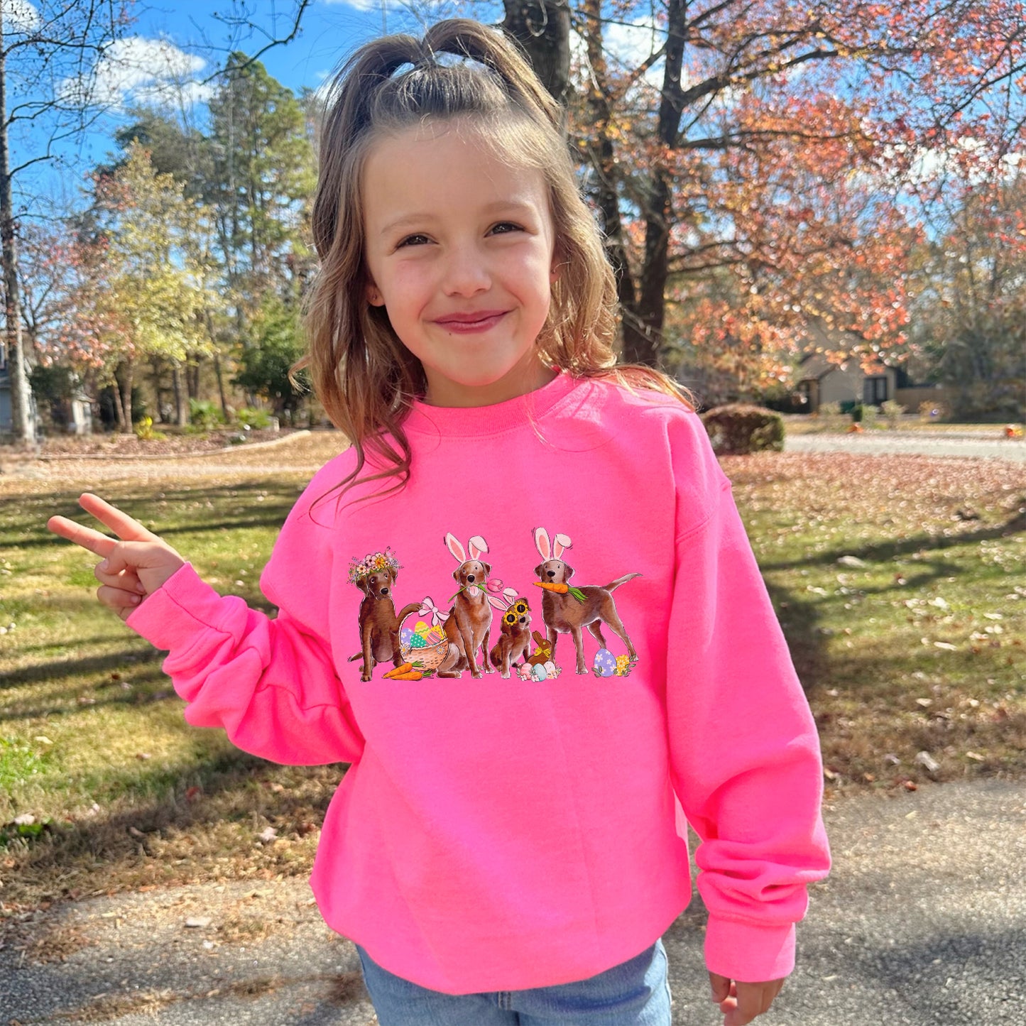 Chocolate Labs Easter YOUTH Sweatshirt