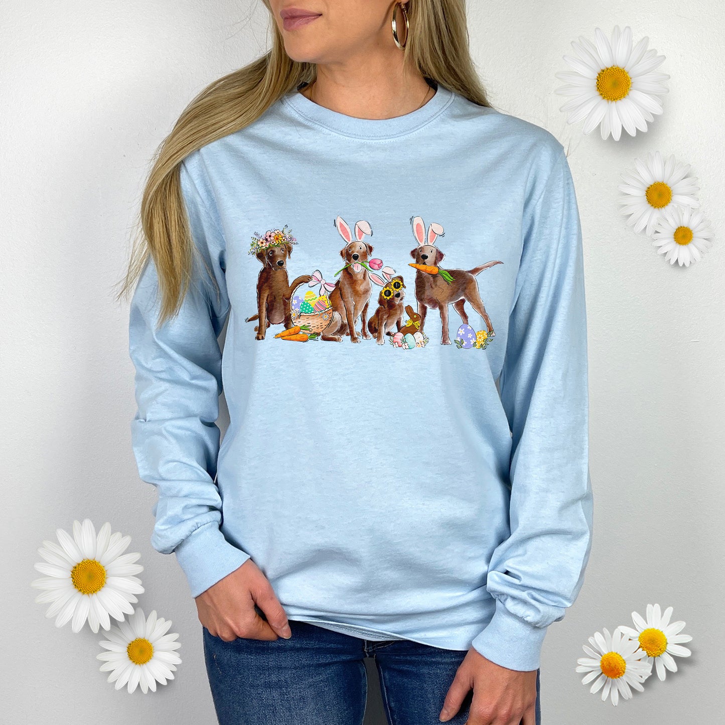 Chocolate Labs Easter Long Sleeve T-Shirts