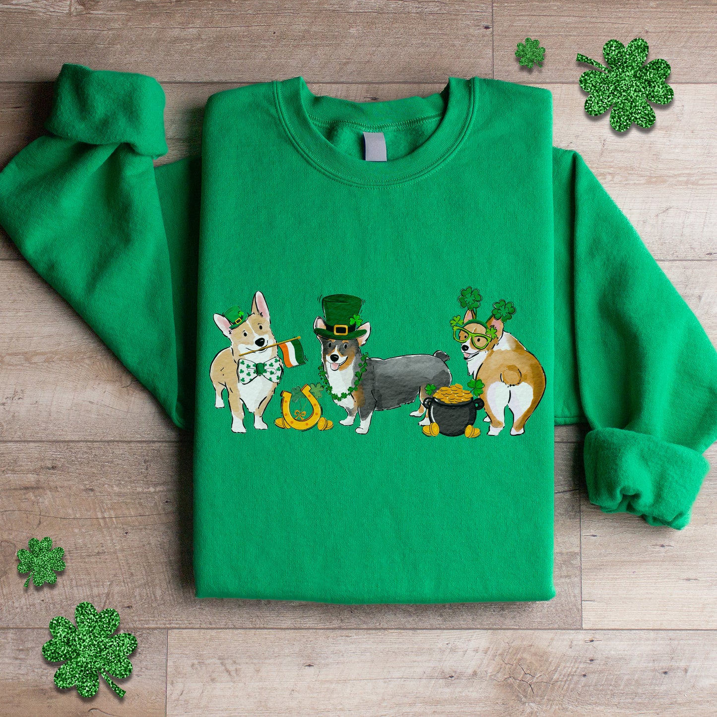 Corgi St. Patrick's Crewneck Sweatshirt