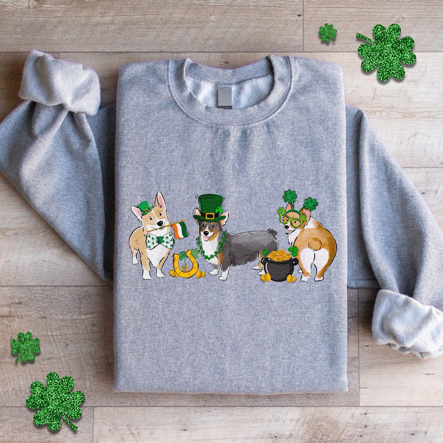 Corgi St. Patrick's Crewneck Sweatshirt