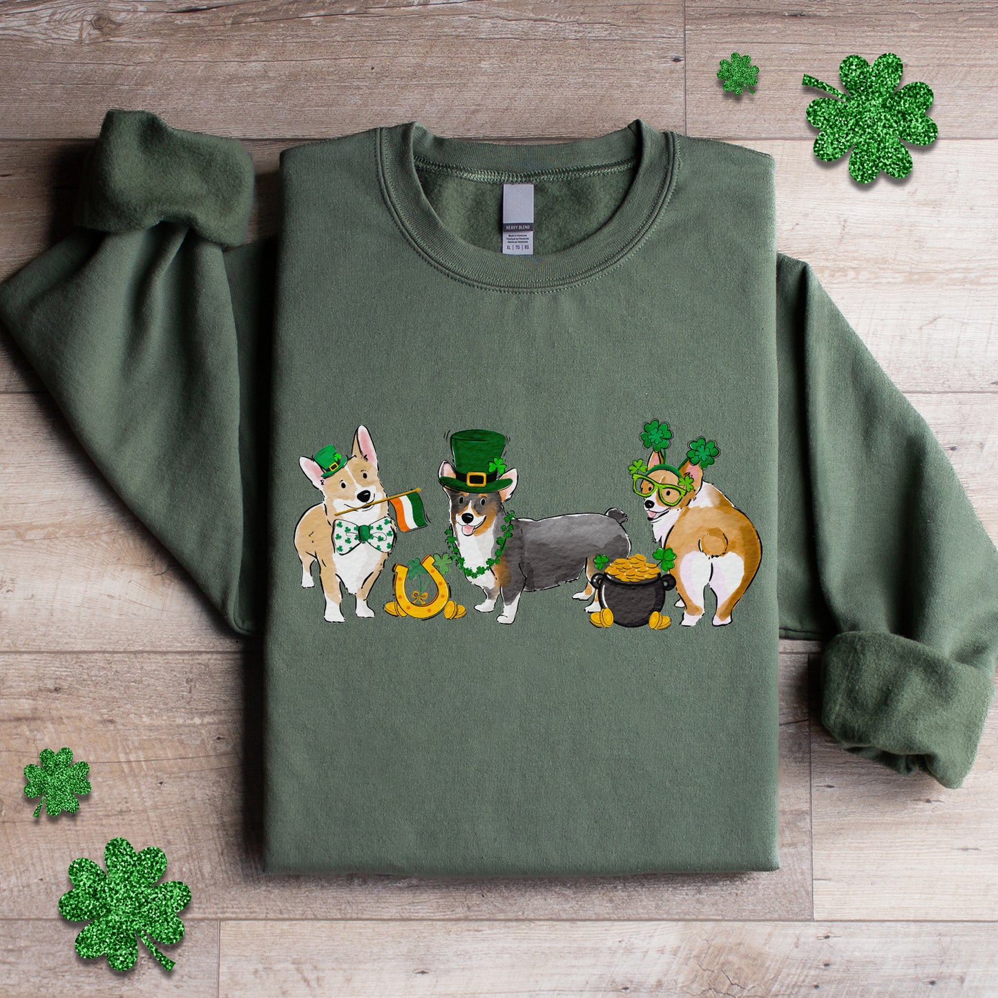 Corgi St. Patrick's Crewneck Sweatshirt