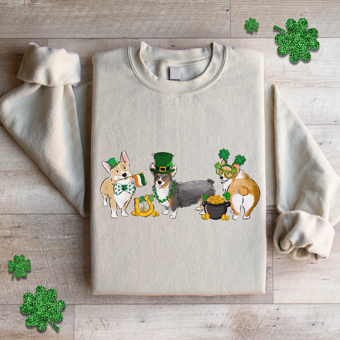 Corgi St. Patrick's Crewneck Sweatshirt
