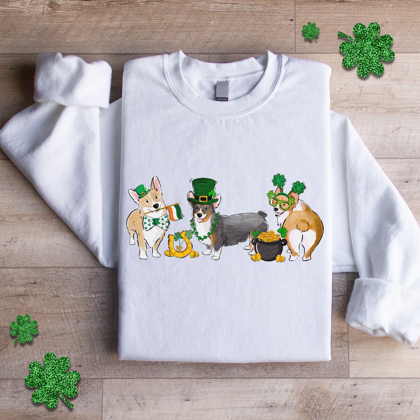 Corgi St. Patrick's Crewneck Sweatshirt