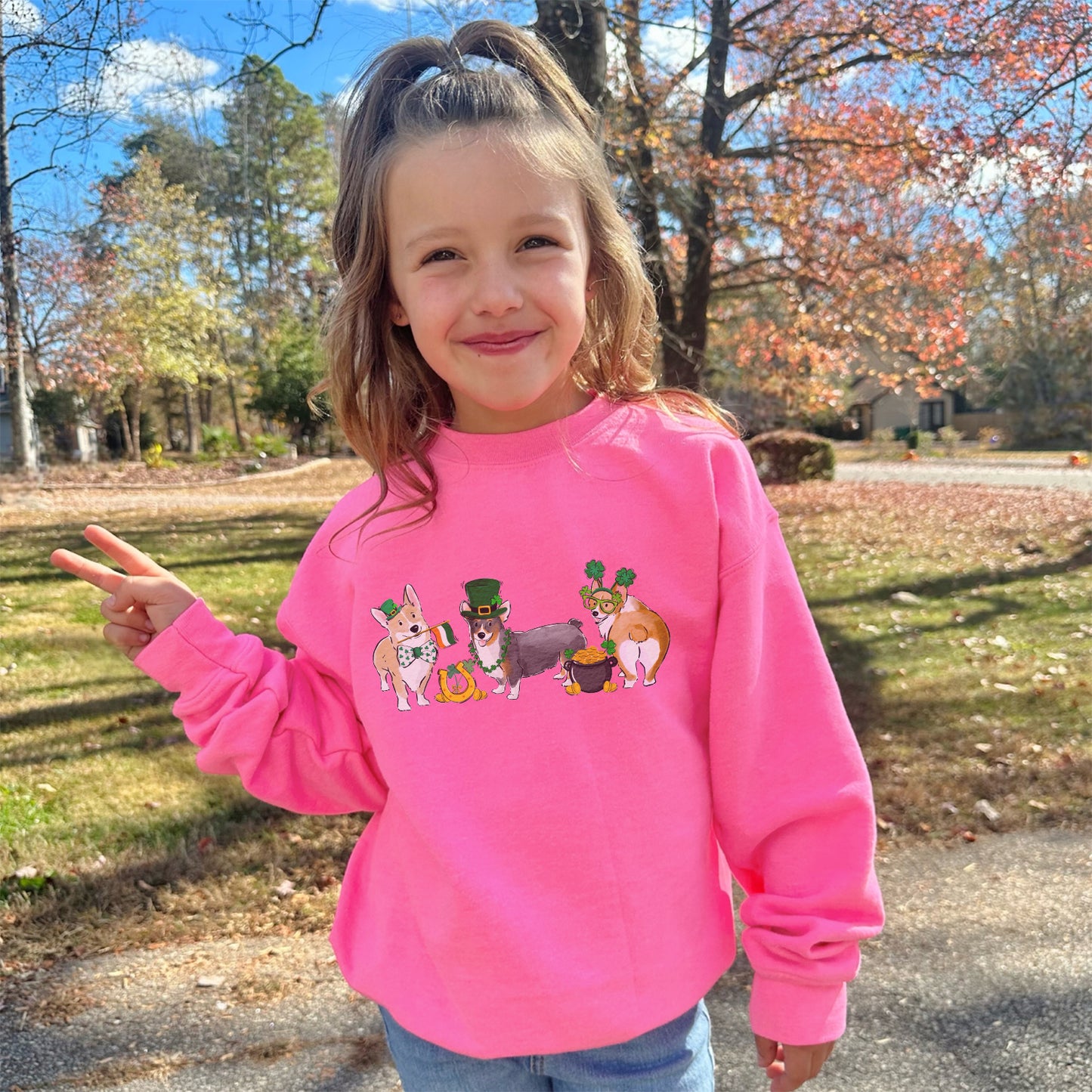 Corgi St. Patrick's YOUTH Sweatshirts