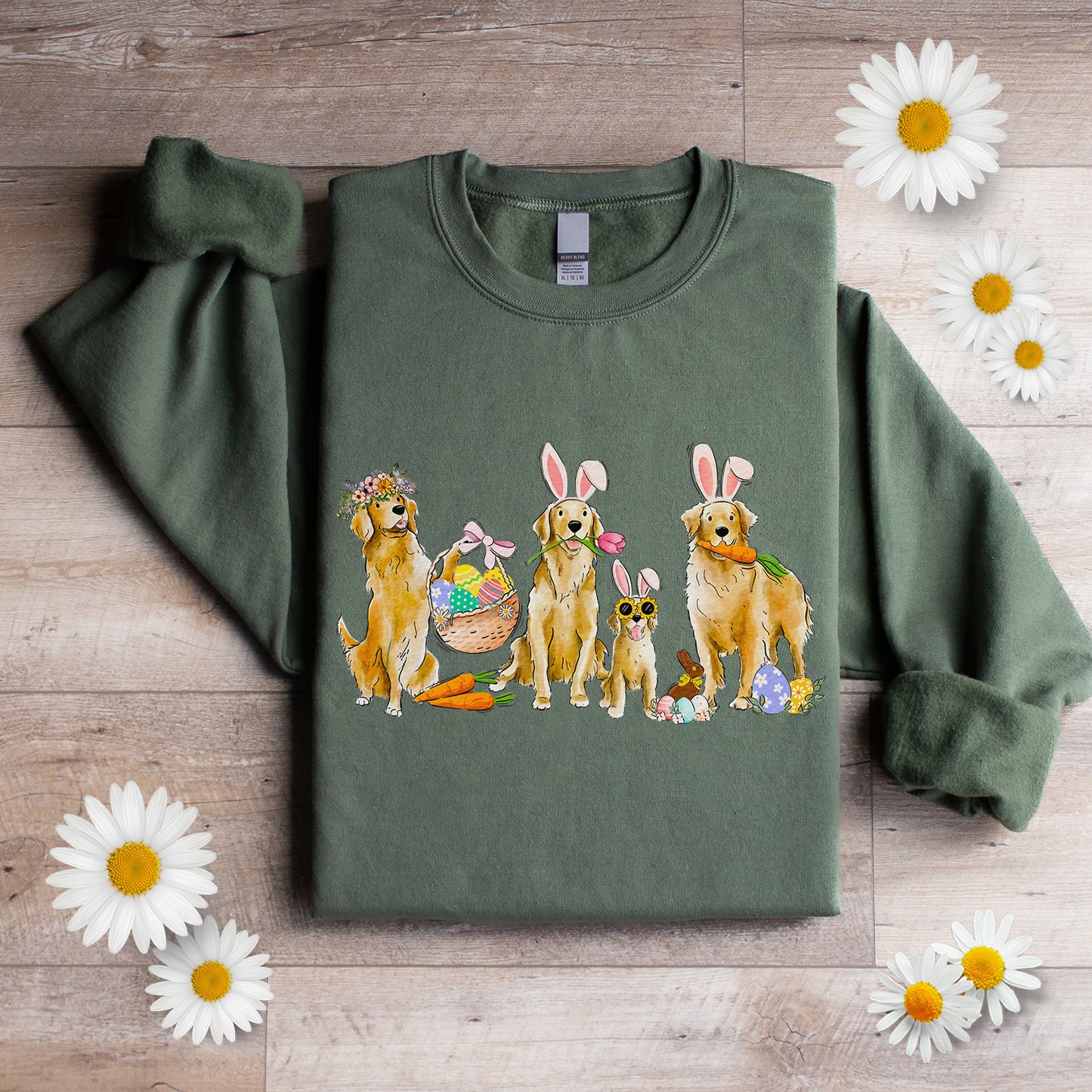 Golden Retriever Easter Crewneck Sweatshirt