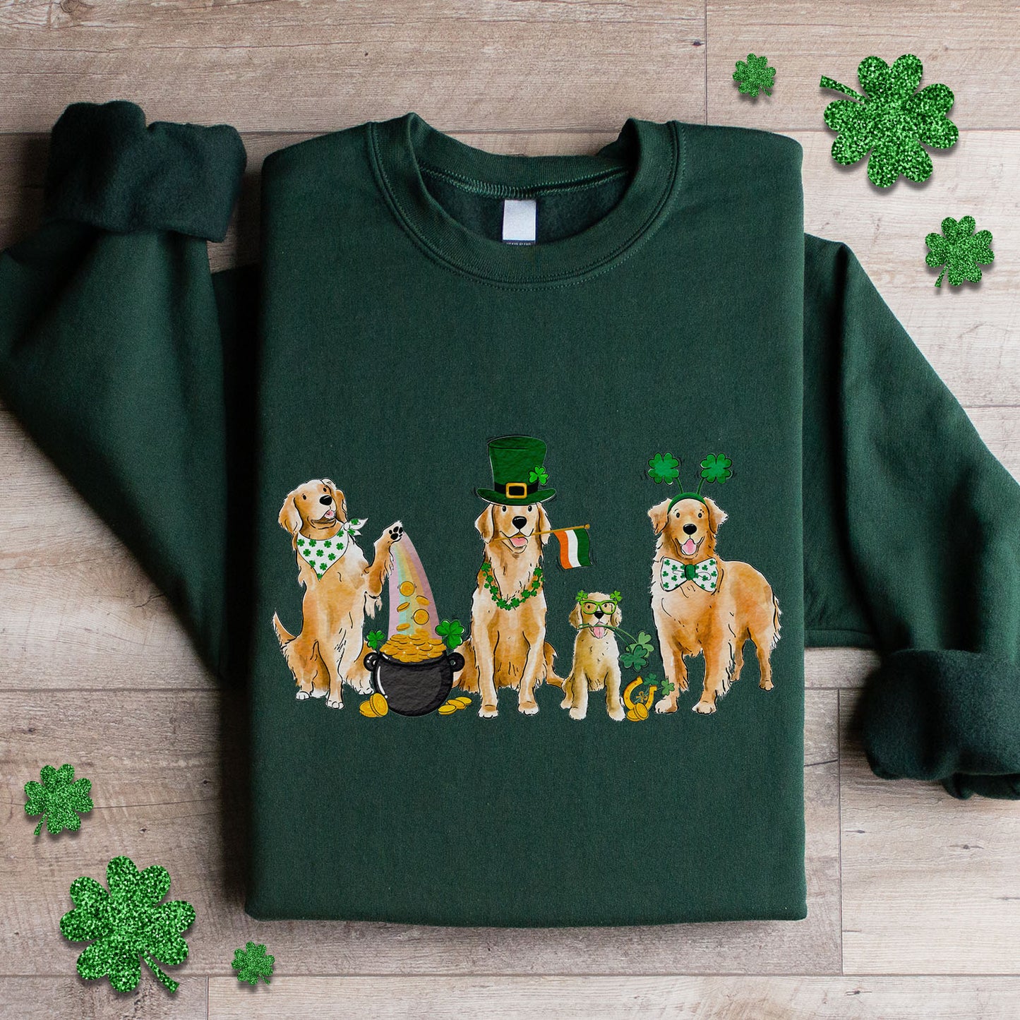 Golden Retriever St. Patrick's Crewneck Sweatshirt