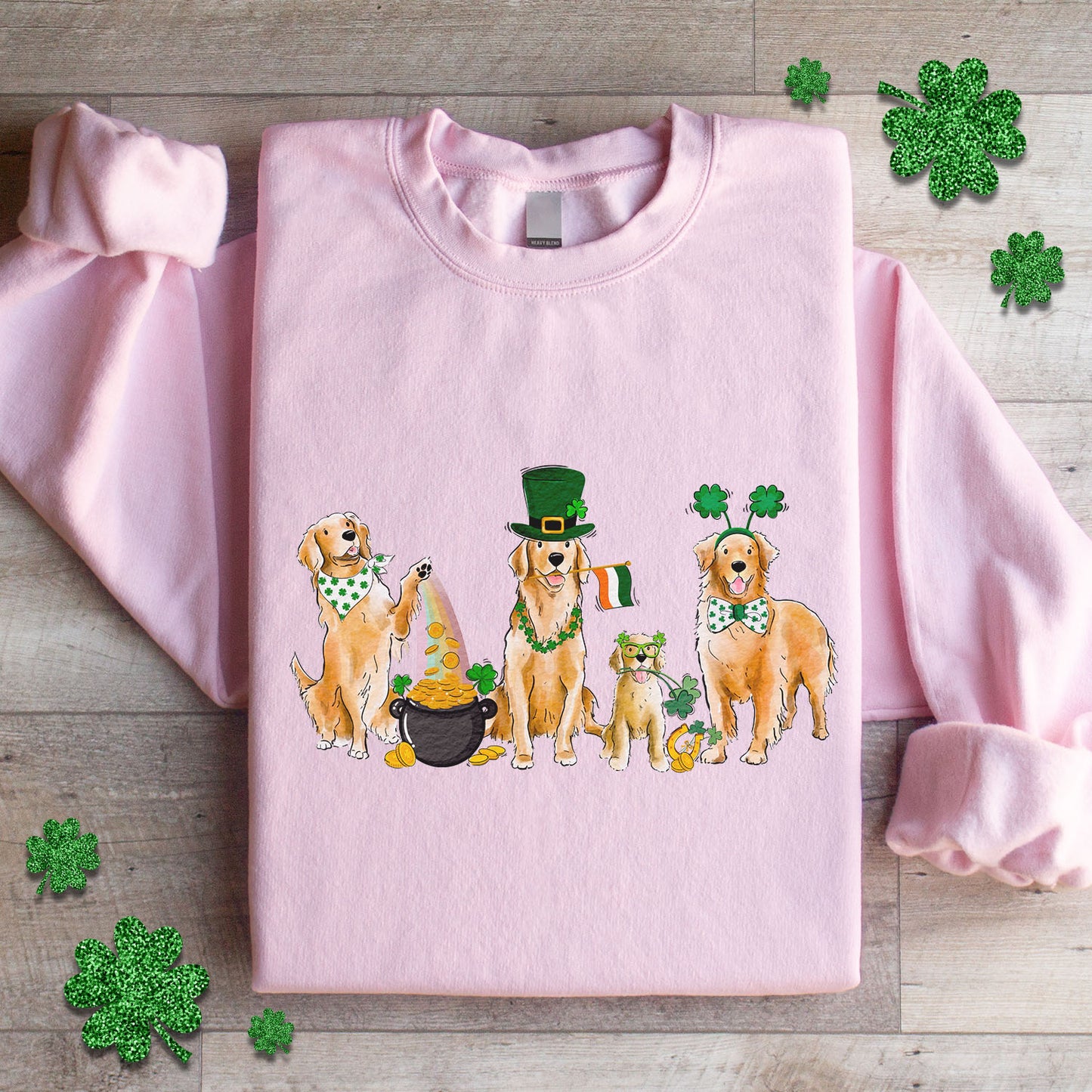 Golden Retriever St. Patrick's Crewneck Sweatshirt