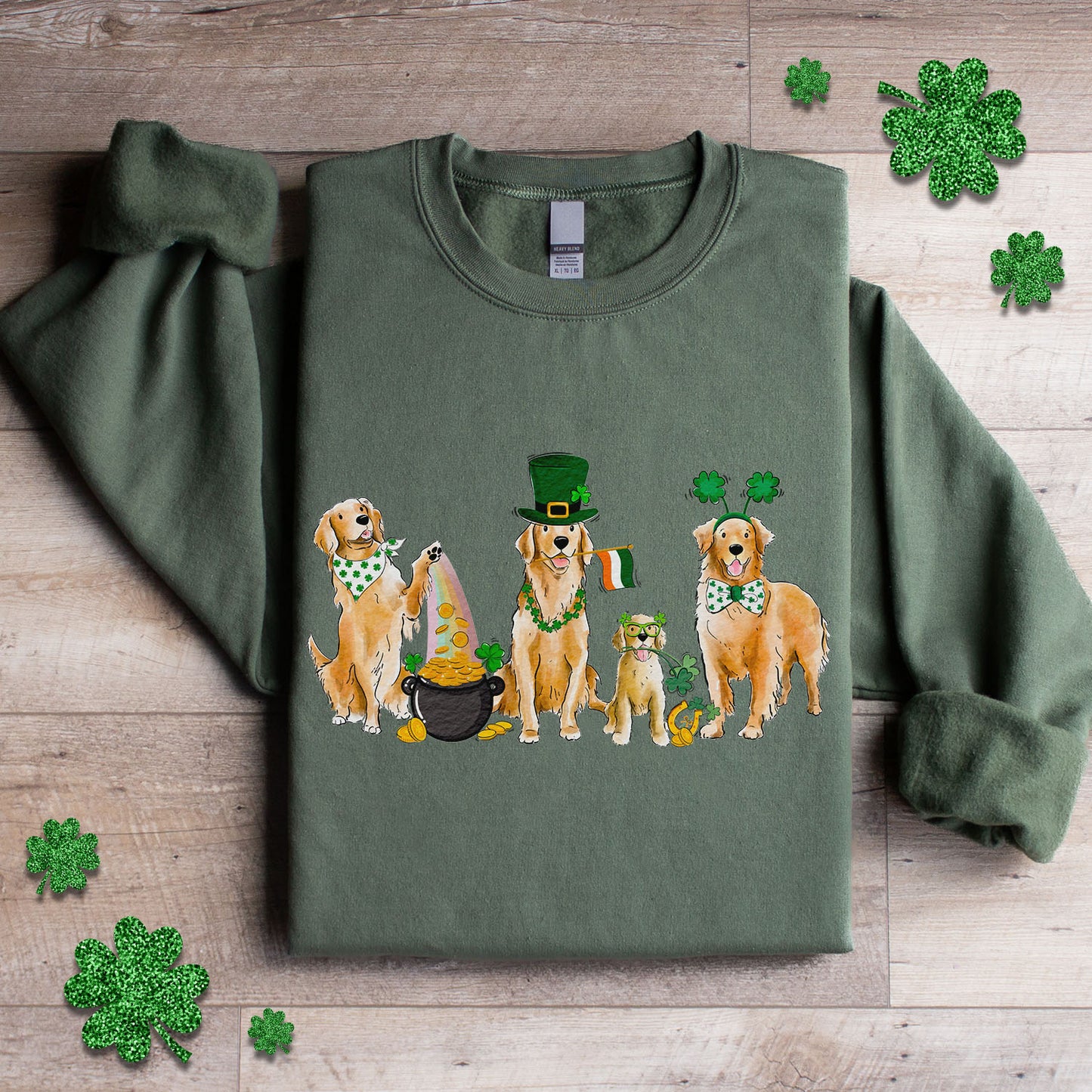 Golden Retriever St. Patrick's Crewneck Sweatshirt