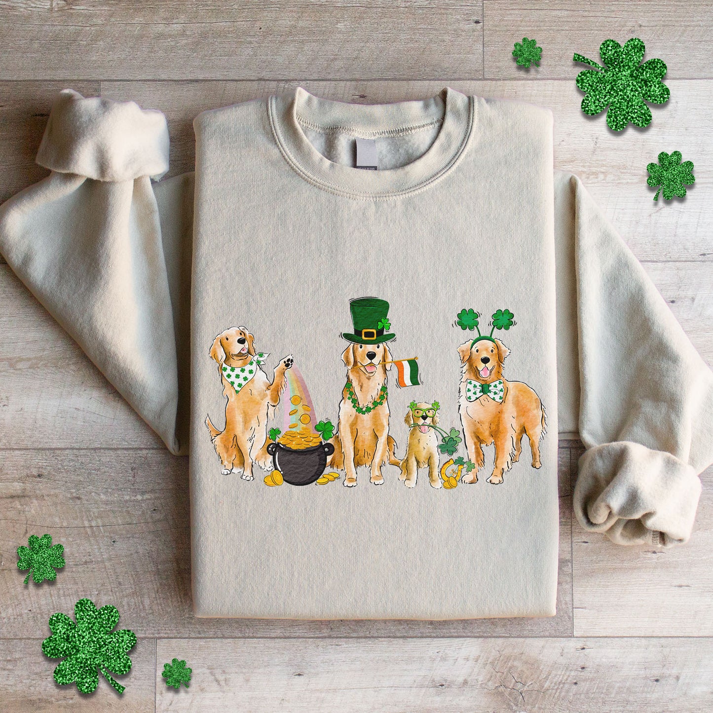 Golden Retriever St. Patrick's Crewneck Sweatshirt