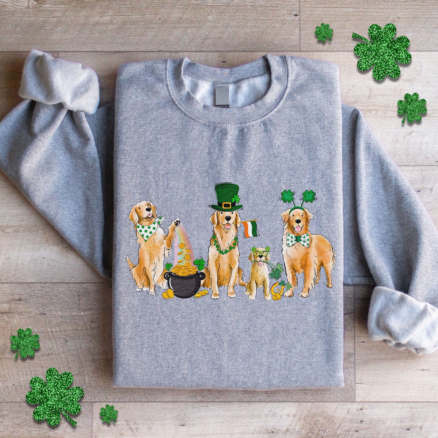 Golden Retriever St. Patrick's Crewneck Sweatshirt