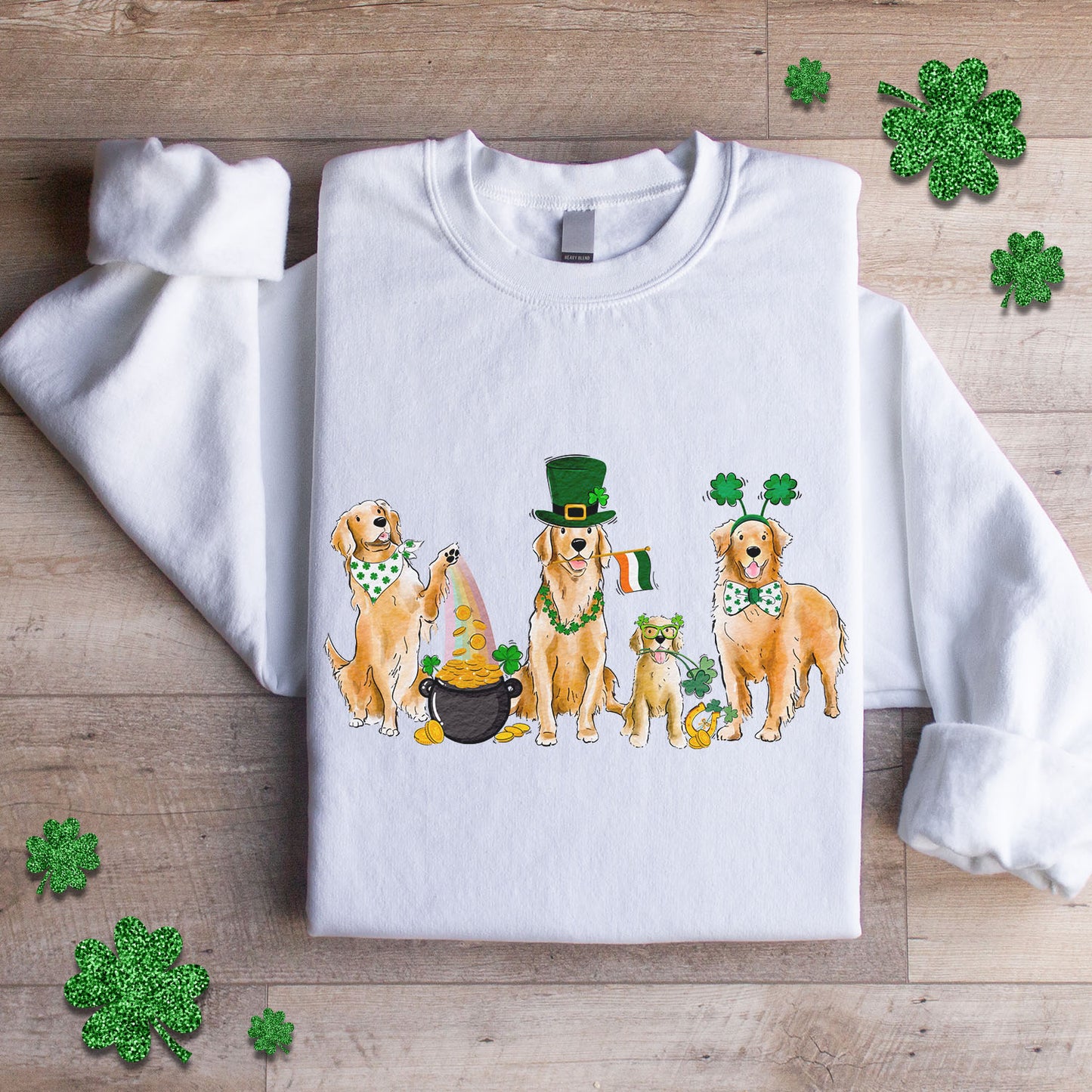 Golden Retriever St. Patrick's Crewneck Sweatshirt