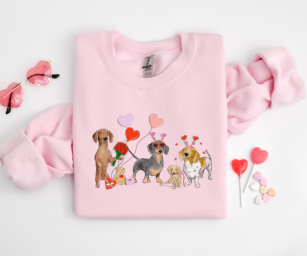 Wiener Valentine Crewneck Sweatshirts