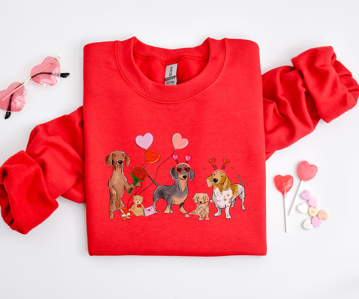 Wiener Valentine Crewneck Sweatshirts