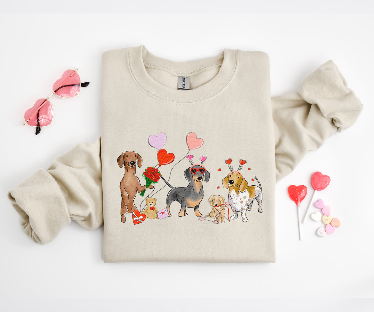 Wiener Valentine Crewneck Sweatshirts