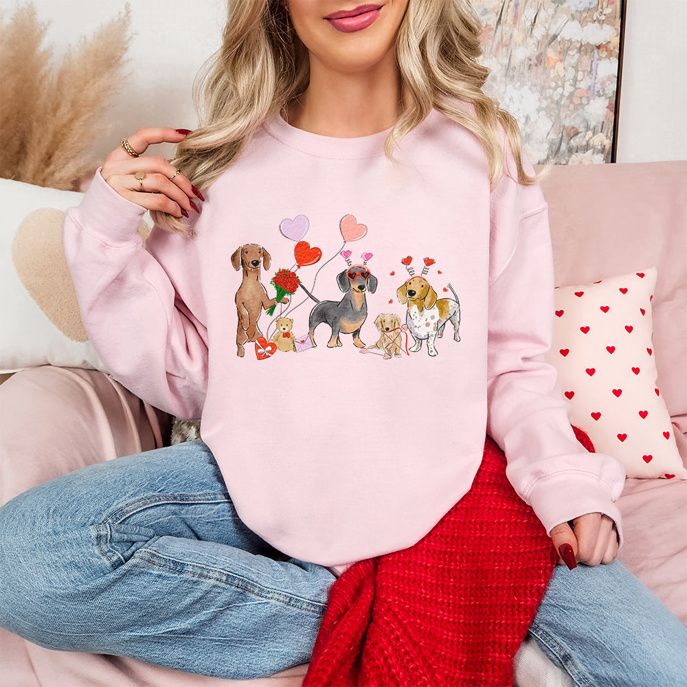 Wiener Valentine Crewneck Sweatshirts
