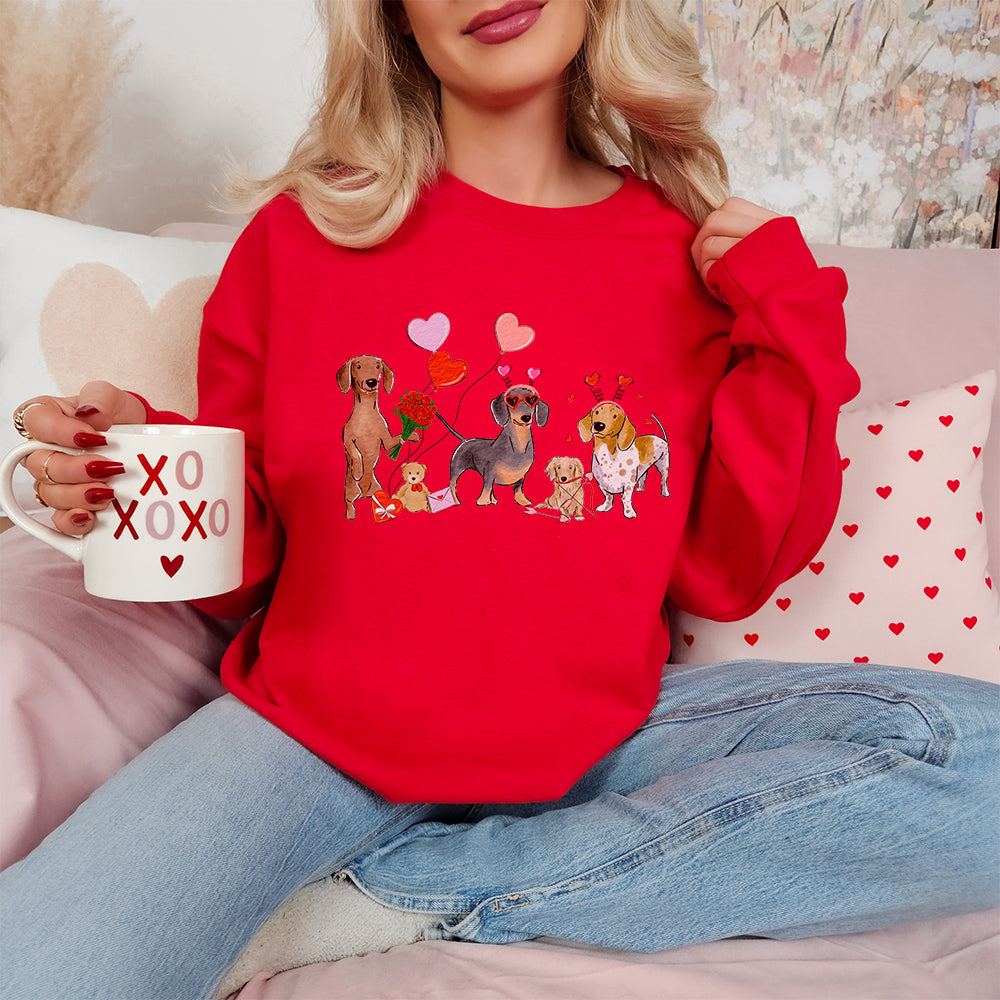 Wiener Valentine Crewneck Sweatshirts