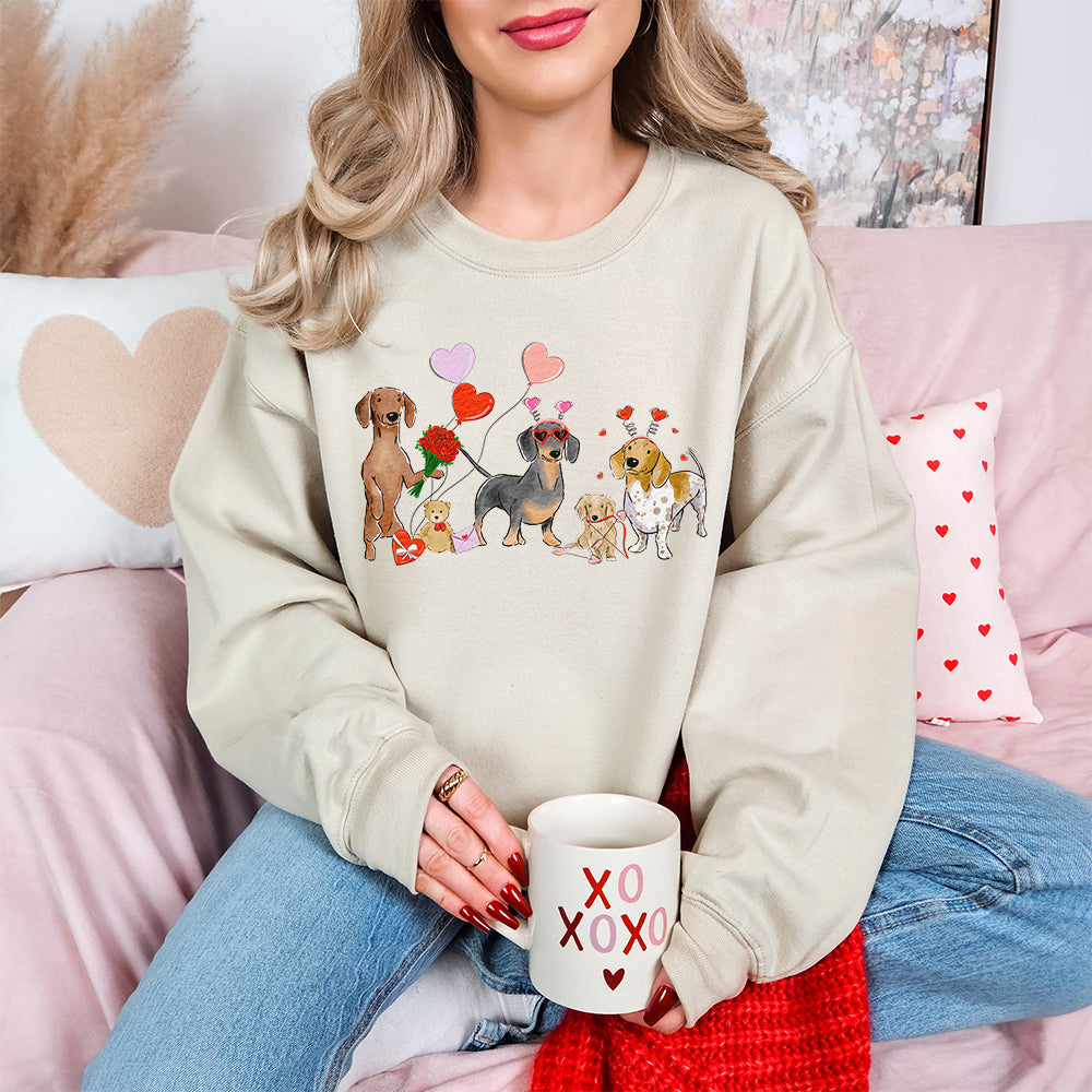 Wiener Valentine Crewneck Sweatshirts