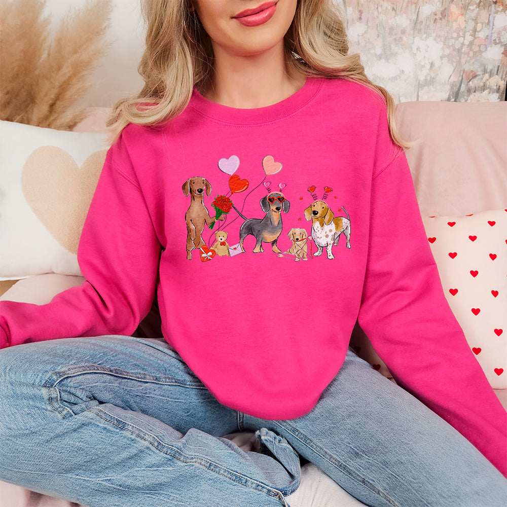 Wiener Valentine Crewneck Sweatshirts