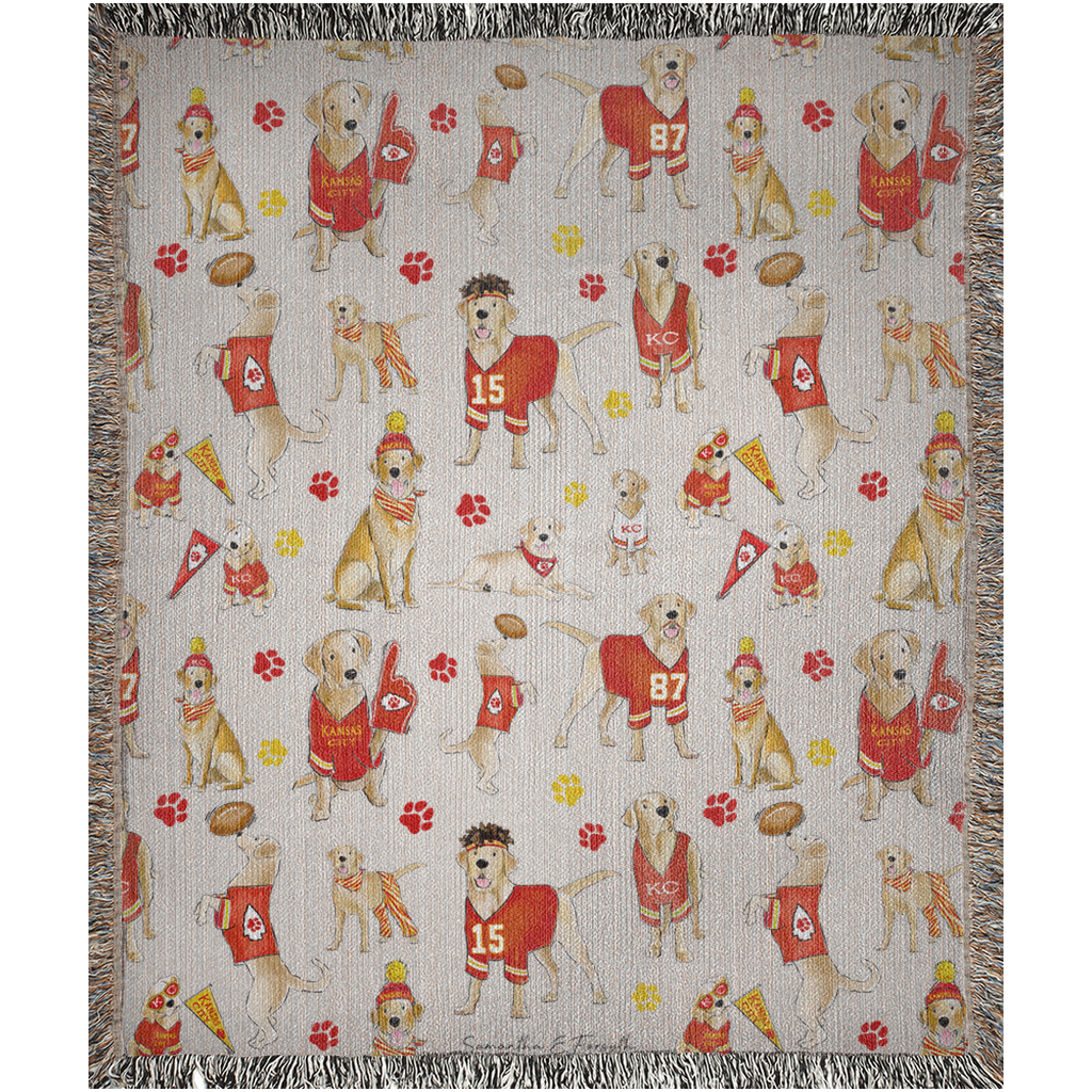 Kansas City Yellow Lab Woven Blankets