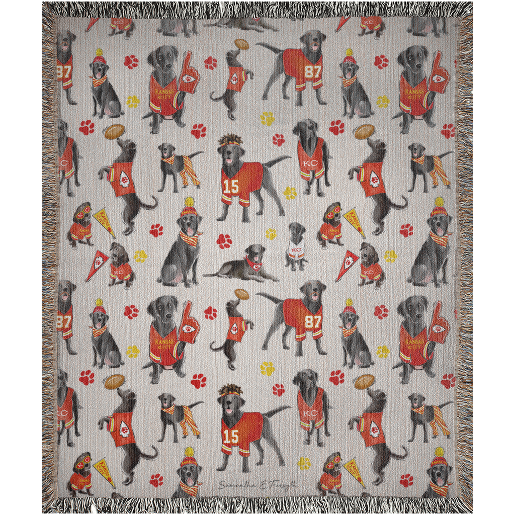 Kansas City Black Lab Woven Blankets