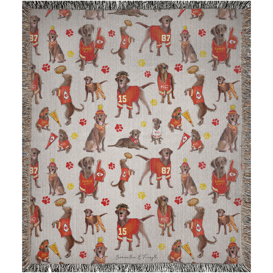 Kansas City Chocolate Lab Woven Blankets