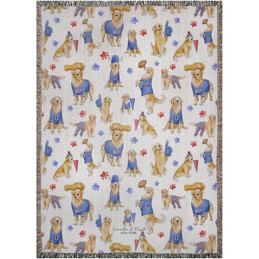 Buffalo Golden Retriever Woven Blanket