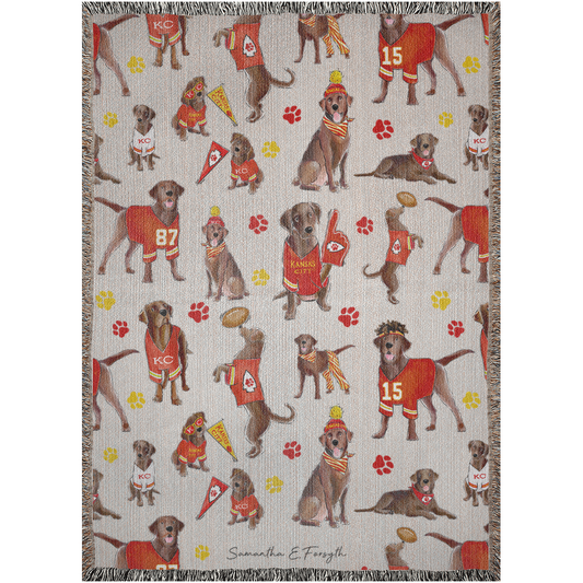 Kansas City Chocolate Lab Woven Blankets