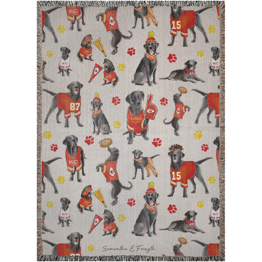 Kansas City Black Lab Woven Blankets