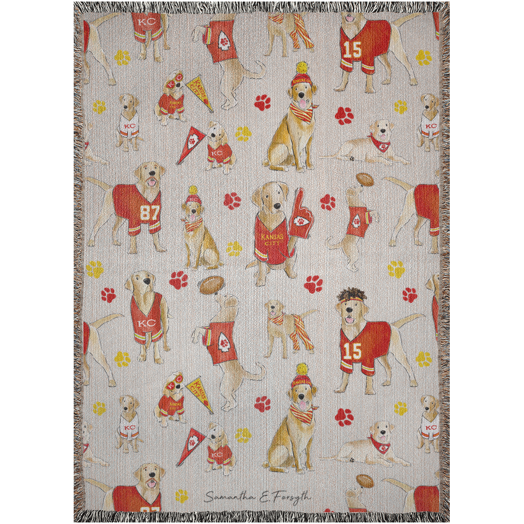 Kansas City Yellow Lab Woven Blankets