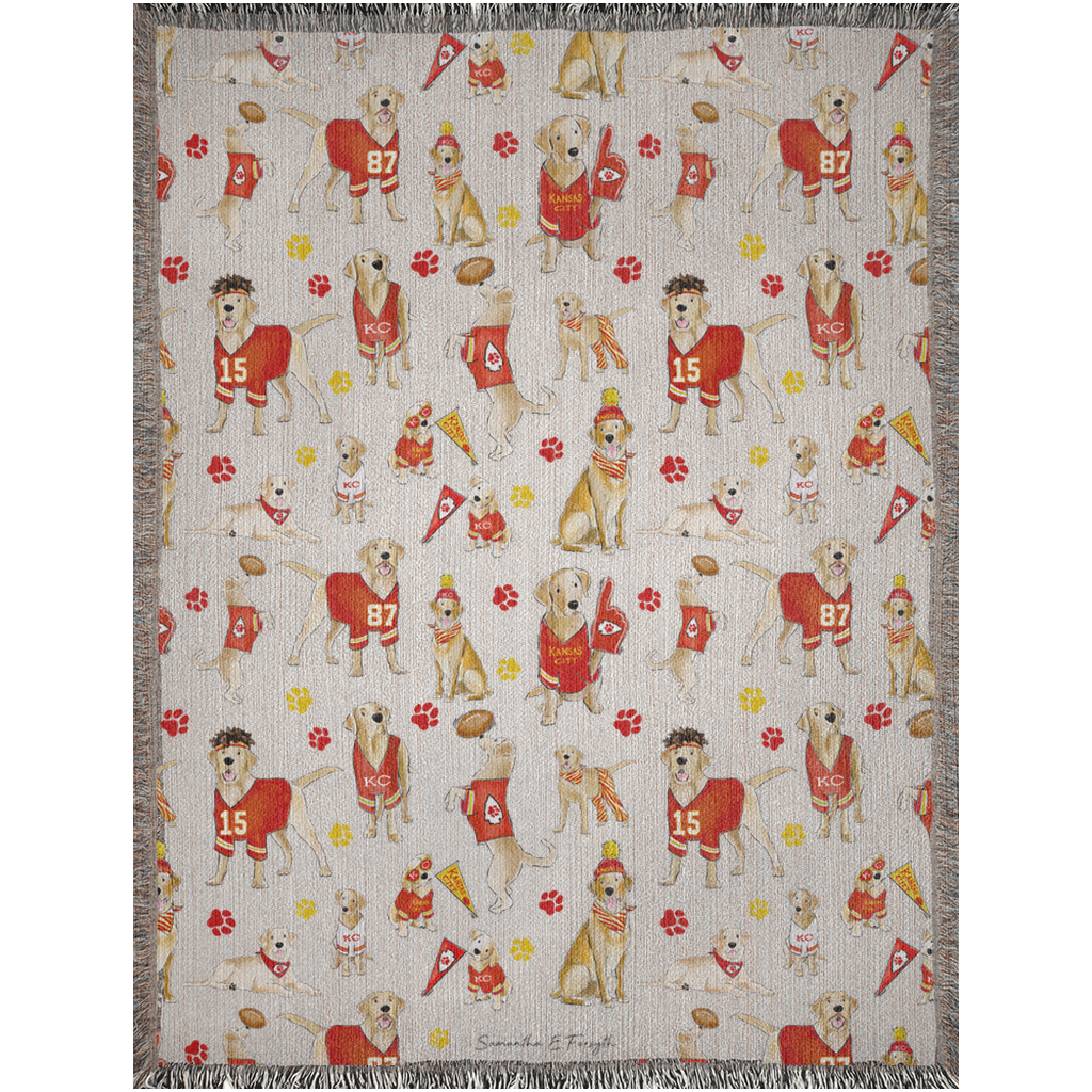 Kansas City Yellow Lab Woven Blankets
