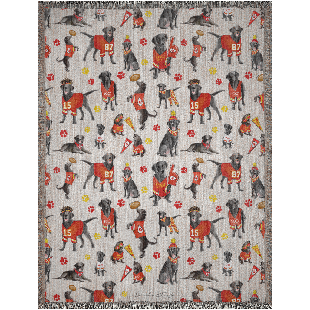 Kansas City Black Lab Woven Blankets