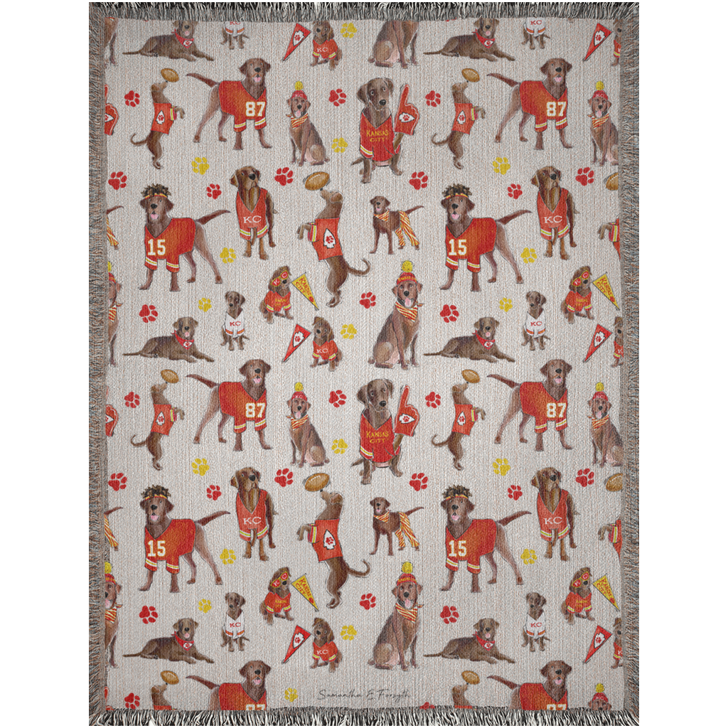 Kansas City Chocolate Lab Woven Blankets